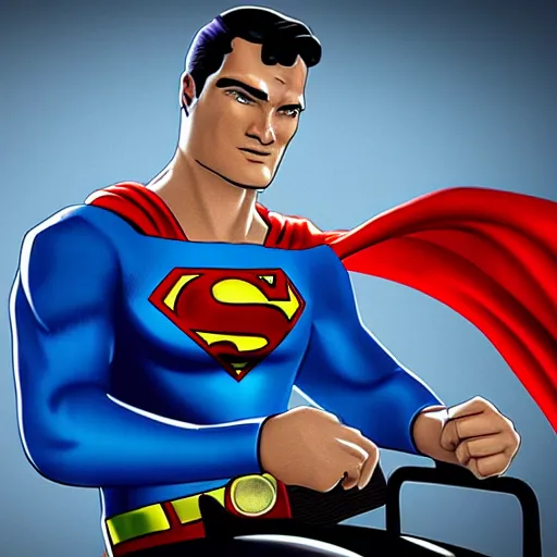 Prompt: Photorealistic superman in a wheelchair