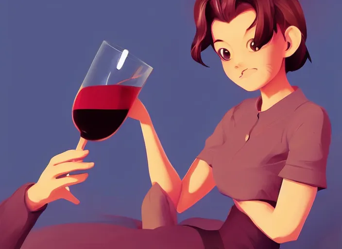 Image similar to cute monkey drinking wine. clean cel shaded vector art. behance hd by lois van baarle, artgerm, helen huang, by makoto shinkai and ilya kuvshinov, rossdraws, illustration, art by ilya kuvshinov