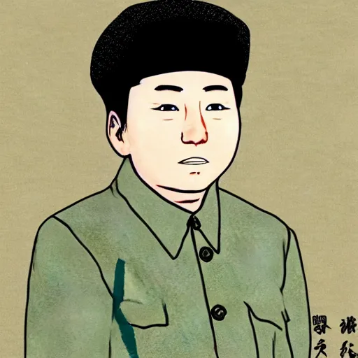 Prompt: Anime girl Mao Zedong, landscape, high quality, cartoon, Song Dynasty, 8k
