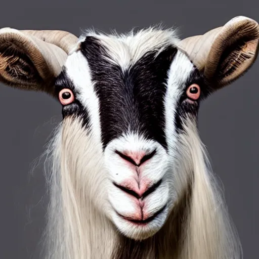 Image similar to goat with heavy metal makeup