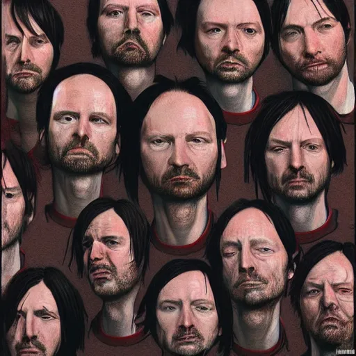 Image similar to The Typical Radiohead Album Cover, realistic, hyperrealistic, highly detailed, very detailed, ultra detailed, HD quality, 4k resolution, 8k resolution, trending on Artstation