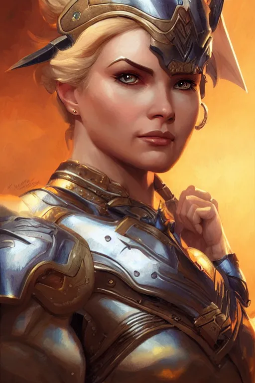 Image similar to amazon valkyrie athena, d & d, fantasy, portrait, highly detailed, headshot, digital painting, trending on artstation, concept art, sharp focus, illustration, art by artgerm and greg rutkowski and magali villeneuve