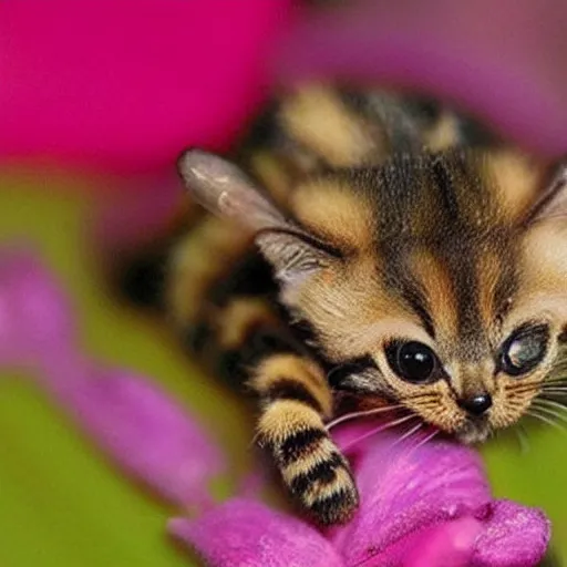 Image similar to photo of world ’ s smallest cat the size of a honeybee