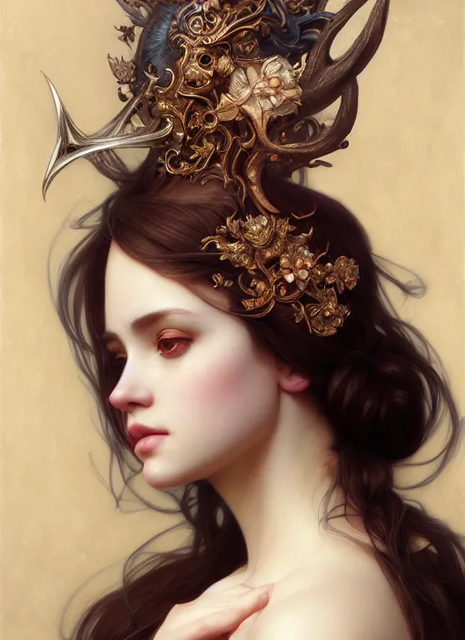 Image similar to sansan suicide realistic, surealism, aesthetic, shiny, fantasy, intricate, elegant, extremely higly detailed, digital painting, artstation, ornate, grotesque, baroque, concept art, photoshop, krita, smooth, sharp focus, full body focus, illustration, digital painting, art by artgerm and greg rutkowski and alphonse mucha