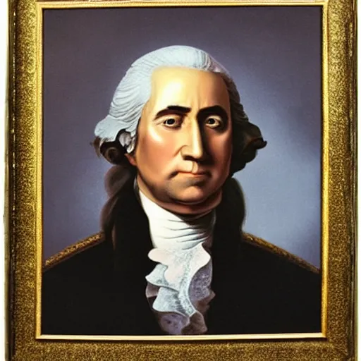 Prompt: nic cage as george washington, buff, painted portrait, highly detailed,