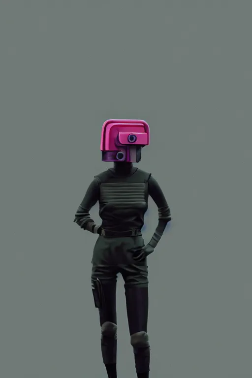 Prompt: full body street fashion model, nike, blade runner 2 0 4 9, scorched earth, cassette futurism, modular synthesizer helmet, the grand budapest hotel, glow, digital art, artstation, pop art, by hsiao - ron cheng