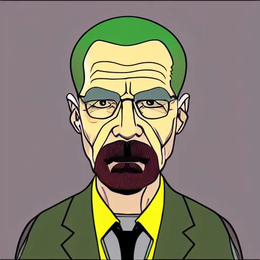 Prompt: vector drawing, walter white wearing the joker outfit