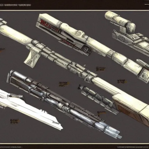 Image similar to concept art star wars weapons