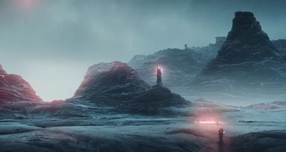 Image similar to a beautiful scenic photograph by beeple and mark romanek and christopher nolan