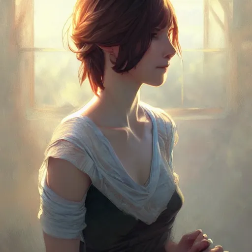 Image similar to beautiful natural max caulfield, intricate, elegant, highly detailed, digital painting, artstation, concept art, smooth, sharp focus, illustration, art by artgerm and greg rutkowski and alphonse mucha and loish and wlop