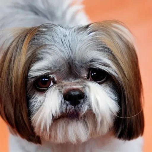 Prompt: a shih tzu with huge cat eyes full body