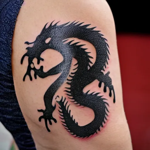 Image similar to minimal chinese dragon tattoo