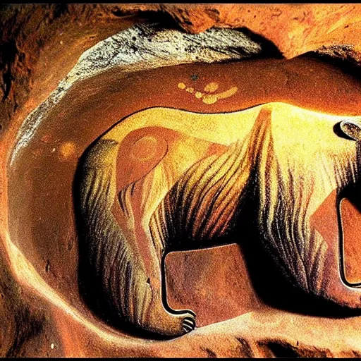 Image similar to bear - god, chauvet cave art