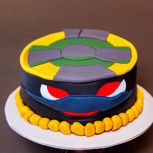 Image similar to high resolution photo of a tmnt cake, food photography, instagram, trending