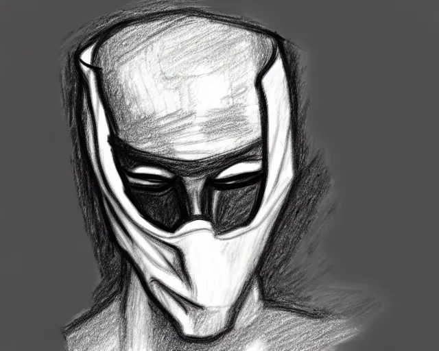 Image similar to draft drawing of a european man covering face with mask, draft sketch, thin stroke, trending on artstation, context art, pencil sketch, high detail