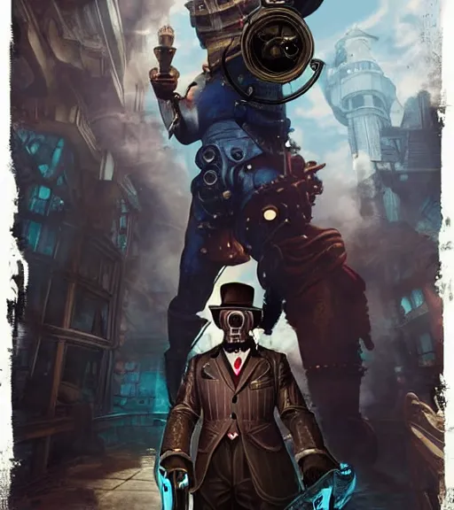 Image similar to joe biden cosplaying bioshock, by artgerm, by greg rutkowski, bioshock screenshot, steampunk, patriot