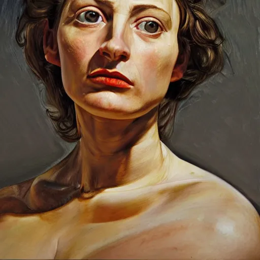 Prompt: high quality high detail painting by lucian freud, hd, exotic woman portrait, photorealistic lighting