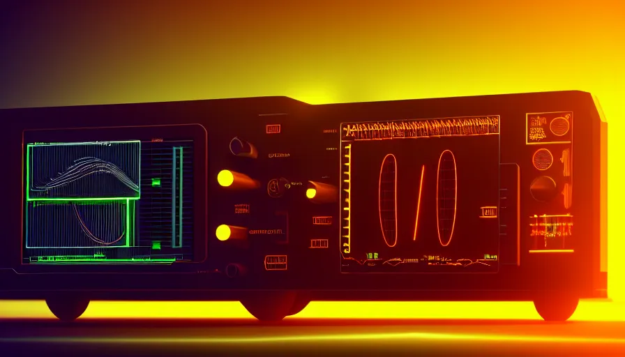 Image similar to retrofuturism old rct screen oscilloscope, old soviet machine, volumetric lighting, photorealistic rendering, artstation, redshift, octane, golden ratio