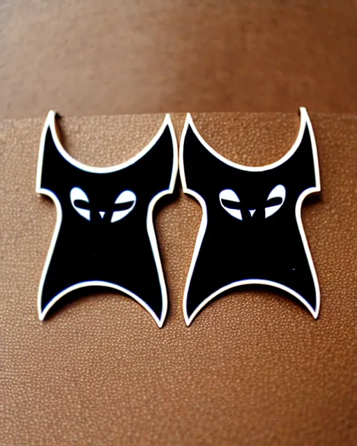 Image similar to spooky cartoon bat, 2 d lasercut earrings,