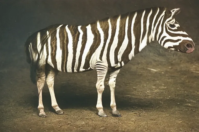 Prompt: photo of a quagga, extinct species, movie still