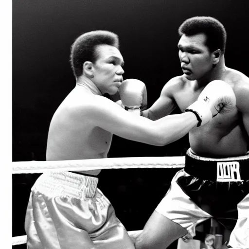 Image similar to betty white boxing against muhammad ali