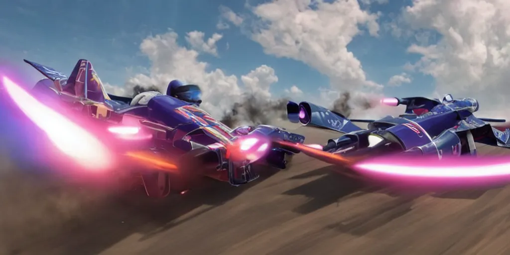 Prompt: film still from the new live - action netflix movie adaptation,'f - zero'