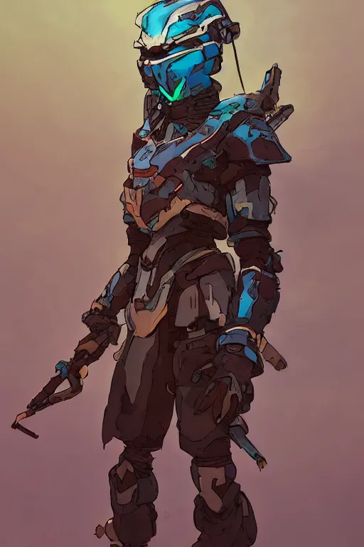 Image similar to combination suit armor aloy horizon forbidden west horizon zero dawn robot ninja mask helmet backpack tribal, art gta 5 comics, official fanart behance hd artstation by jesper ejsing, by rhads, makoto shinkai and lois van baarle, ilya kuvshinov, ossdraws radiating a glowing aura cgi rtx 2 0 2 2