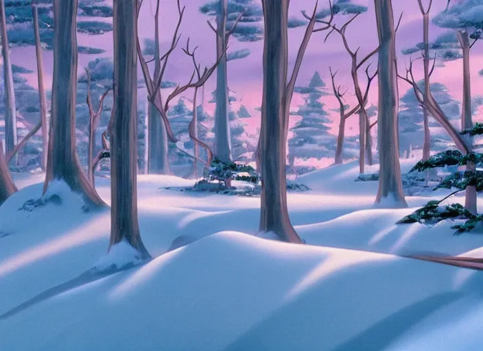 Image similar to wooded snowdrift landscape from mulan ( 1 9 9 8 )