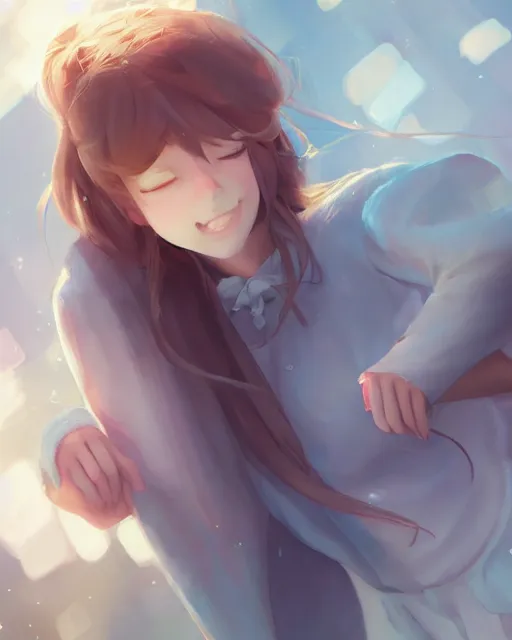 Prompt: a girl cosplaying as sleepytime tea, adorable outfit, full shot, atmospheric lighting, perfectly shaded body, detailed face, by makoto shinkai, stanley artgerm lau, wlop, rossdraws