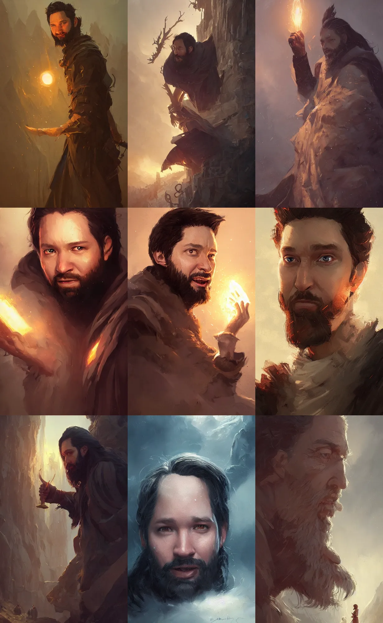 Prompt: alexis ohanian as a wizard, concept art, detailed face, fantasy, highly detailed, cinematic lighting, digital art painting by greg rutkowski