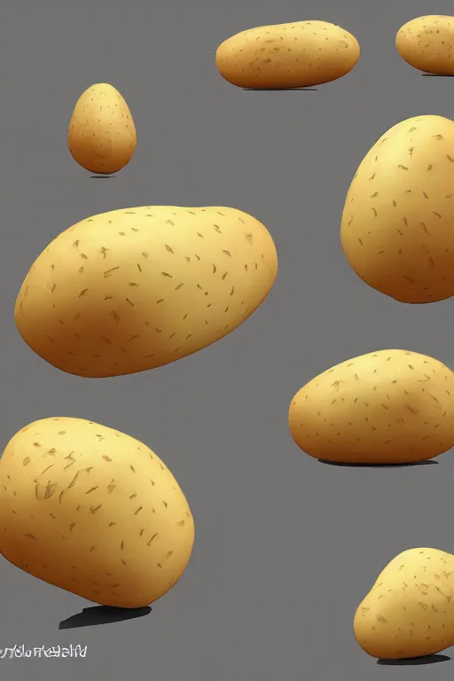 Prompt: fresh potato floating in the universe, in a style of artstation