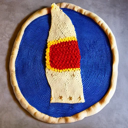 Prompt: knitted pizza slice on the moon, intricate, 8 k