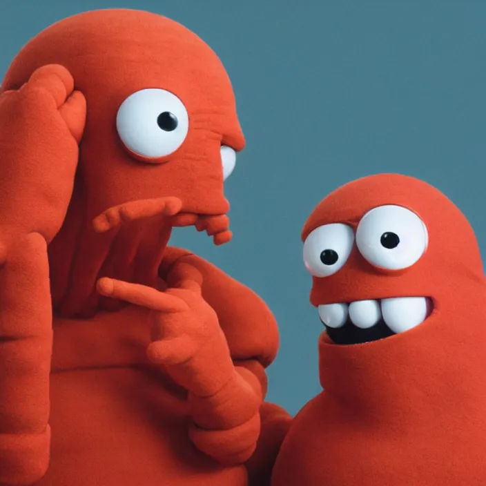 Image similar to zoidberg and bender in real life, 8 k,