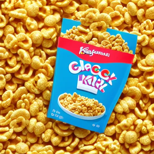 Image similar to a pack of cereal for kids, product photo,