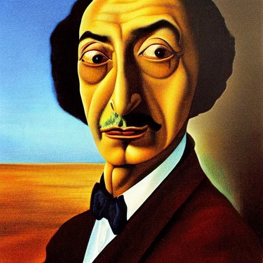 Image similar to self portrait of Salvador Dali in the style of Salvador Dali