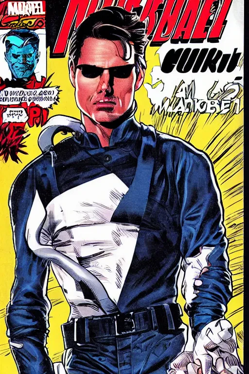 Image similar to Tom Cruise in a marvel comic