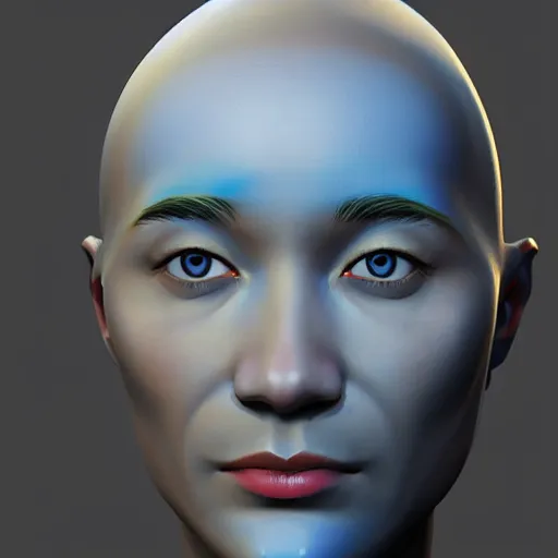 Image similar to smooth gradient background; painting of a face by Kandinsky, Artgerm, Anton Pieck with smooth gradients; 3d unreal engine, 4k 3d render,