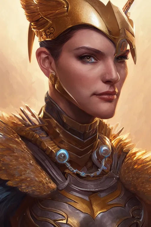 Image similar to amazon valkyrie athena, d & d, fantasy, portrait, highly detailed, headshot, digital painting, trending on artstation, concept art, sharp focus, illustration, art by artgerm and greg rutkowski and magali villeneuve