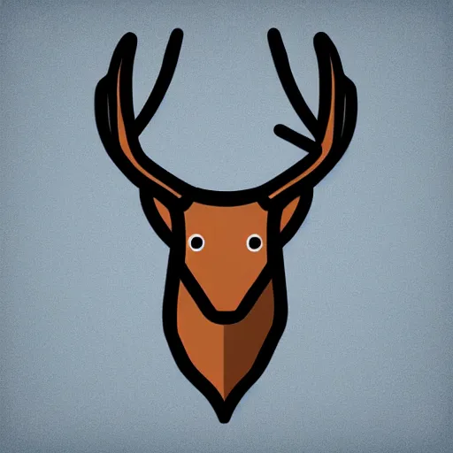 Image similar to a cute elk, digital art, iconic icon, 2 d vector logo, cartoon, t - shirt design