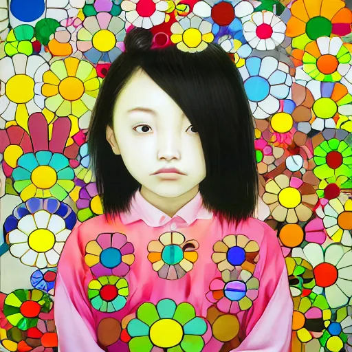 Image similar to a surreal portrait of a girl by takashi murakami, 4 k, detailed, 2 0 2 2