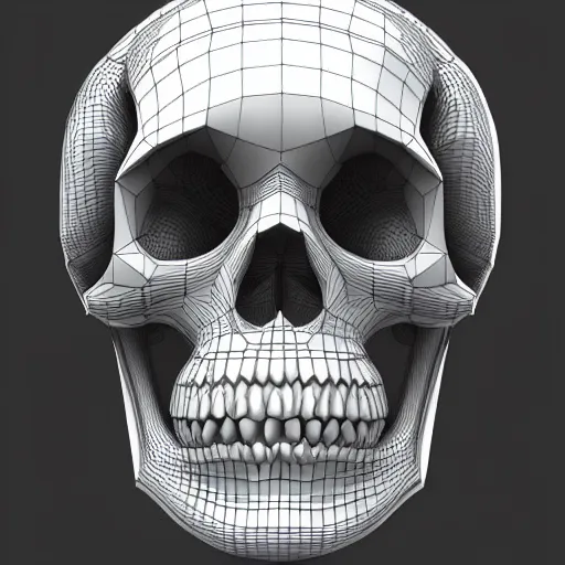 Prompt: a 3D render of a transparent skull containing brains