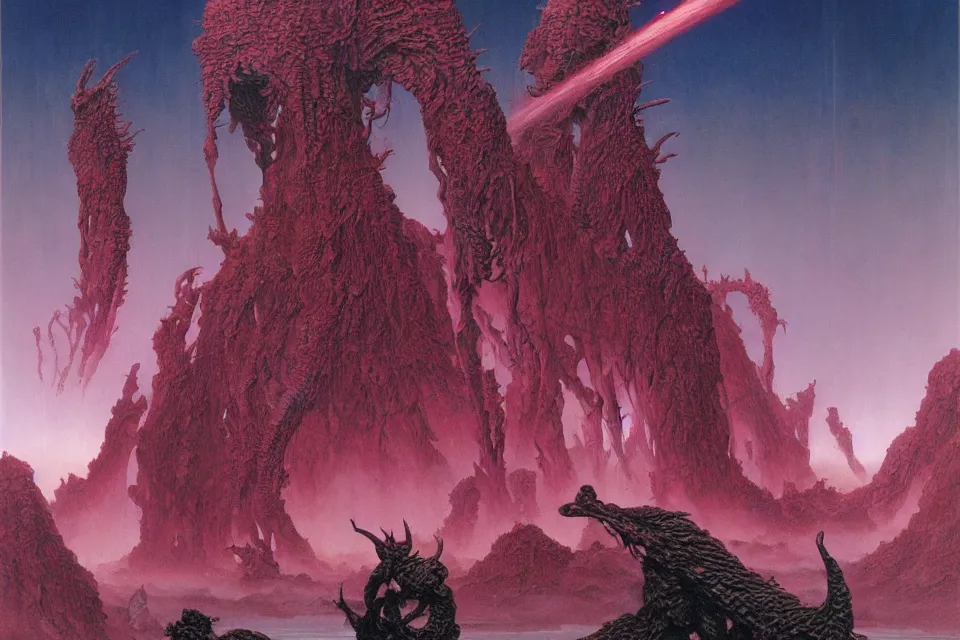 Image similar to otherworlds, wayne barlowe.