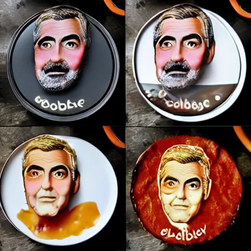 Prompt: edible george clooney, from the beautiful'how to make food art step by step collection ', dslr