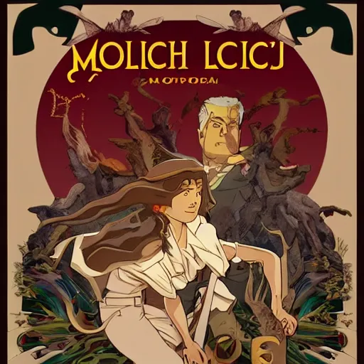 Image similar to molech by j. c. leyendecker in the style of studio ghibli clean cel shaded vfx art