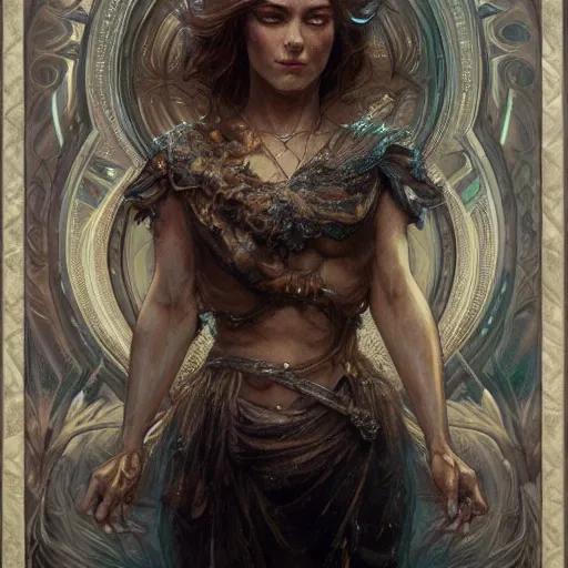 Image similar to portrait of a dead god, D&D, fantasy, intricate, elegant, highly detailed, digital painting, artstation, concept art, smooth, sharp focus, illustration, art by artgerm and greg rutkowski and alphonse mucha