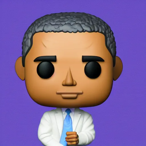 Image similar to promotional image for barack obama as a funko pop, studio lighting, white background, blender, trending on artstation, 8k, highly detailed, reflections