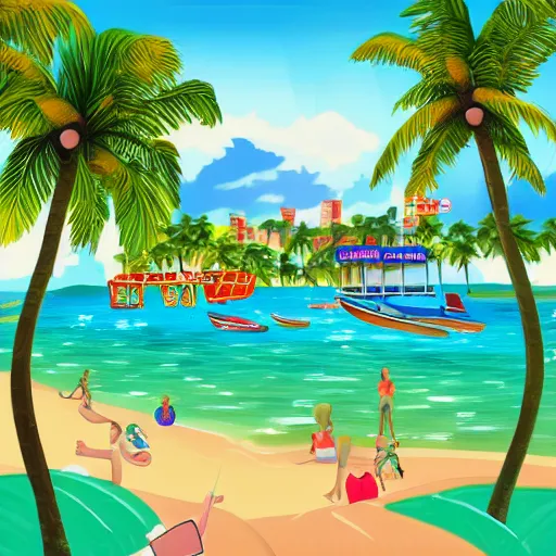 Image similar to jungle city beach