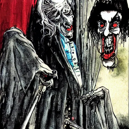 Prompt: dracula by ralph steadman