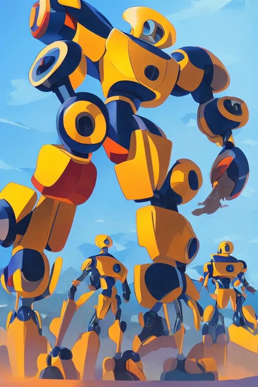 Image similar to metabots medabots medarotto medarot robot minimalist comics, behance hd by jesper ejsing, by rhads, makoto shinkai and lois van baarle, ilya kuvshinov, rossdraws global illumination ray tracing hdr radiating a glowing aura