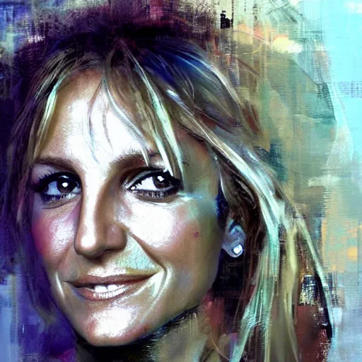 Image similar to britney spears and lisa edelstein morphed together, hybrid, jeremy mann painting